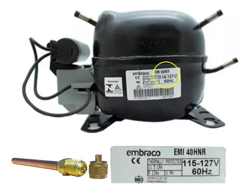 Emi40hnr Compresor Embraco 1/10 Hp R134a115-127v Emi 40hnr 