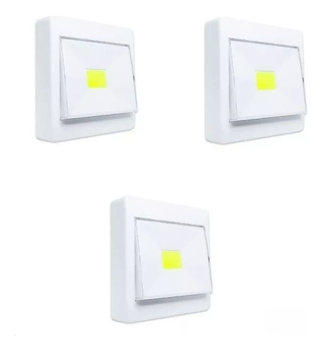 Pack 3 Luz Emergencia Portable Tecla Led 3w Linterna Pared