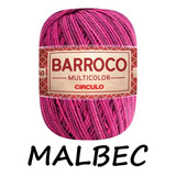 Barbante Barroco Multicolor Linha De Crochê 6 Fios 400gr Cor Malbec