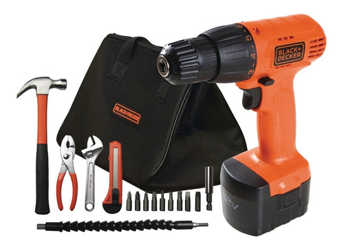 Kit De Taladro Atornillador Inalambrico Black Decker Cd121ka