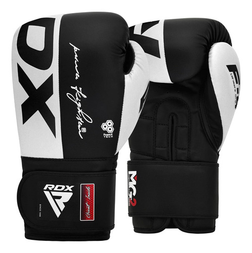 Guantes De Boxeo Marca Rdx De 14 Oz, Color Blanco/negro