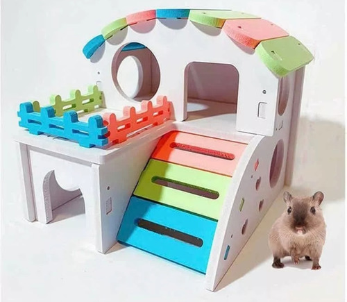 Casa De Madera Importada Para Hamsters Topos Jerbos Ratones