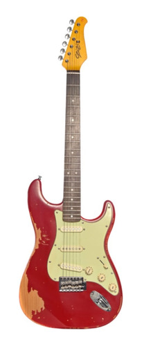 Guitarra Profissional Seizi Shinobi Relic Fiesta Red + Case
