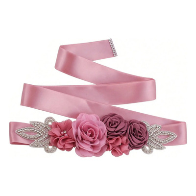 Cinto Cinturón De Maternidad Para Baby Shower Con Flores Rosa Unitalla