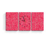 Reloj De Pared Cuadro Triptico 60x30 Abstracto Moderno Deco