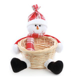 Cesta Decorativa De Natal Boneco De Neve 15x15