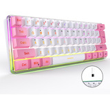 Teclado Cableado Con Luces Rgb Con Bloque De Colores De 61 T