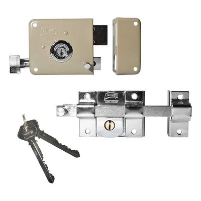 Combo Cerradura Chapa Y De Barra Phillips Derecha Exterior | Envío gratis