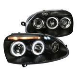 Volkswagen Bora 2005 -2010 Faros Delanteros Led Fondo Negro