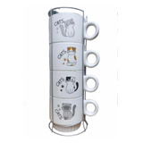 Set X 4 Tazas Para De Gatos Taza Cafe Expresso