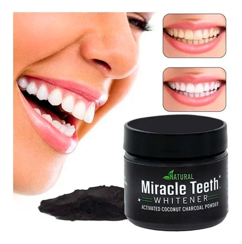 Blanqueador Dental Miracle Teeth Carbon Coco Natural