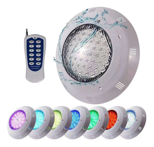 Foco Led Piscina Con Control Remoto 24w Color 12v Rgb