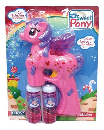 Burbujero Sweet Pony Automatico Con Luz Y Sonido Cod 2560