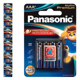28 Pilhas Alcalinas Premium Aaa 3a Palito Panasonic 7 Cart