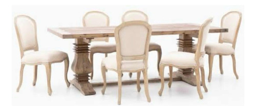 Mesa Comedor Madera Rústco Más Mesa Auxiliar 6 Sillas