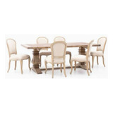 Mesa Comedor Madera Rústco Más Mesa Auxiliar 6 Sillas