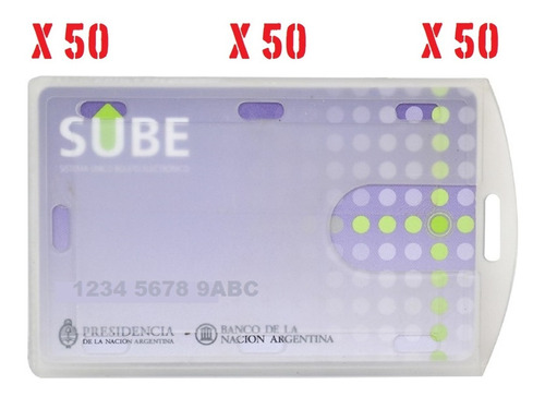 Porta Tarjeta Sube Protección Plástica Pack X50 Villa Crespo