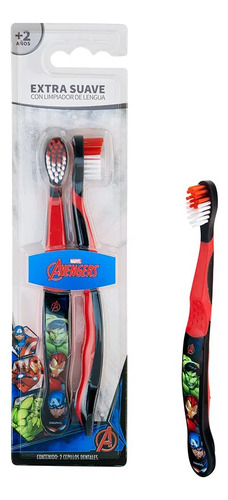 Cepillo De Dientes Infantil Gelatti Infantil Avengers Ultra Suave Pack X 2 Unidades