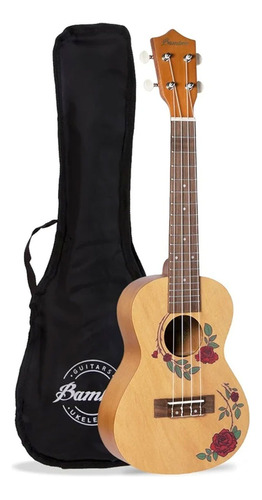 Ukulele Bamboo Concierto U-23-roses-s Linden Con Funda