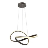 Lustre Pendente Led Neon Moderno Branco Dourado 26w 4000k Bm Cor Preto