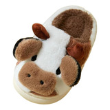 Bonitas Pantuflas De Vaca Para Mujeres Y Niñas, De Peluche D