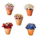 Mini Vaso Artesanal De Flores Naturais Secas Para Decoração