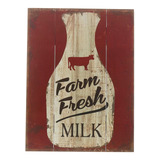 Farm Fresh Milk Retro Vintage Placa De Madera Bar Bar C...