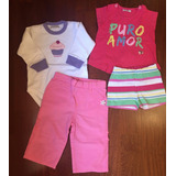 Combo Mini Mimo X 4 Body Short Pantalón Remera 9 A 12 Meses 