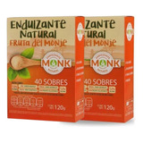 2 Pack Caja Monk Endulzante Natural Fruta Del Monje 40sobres