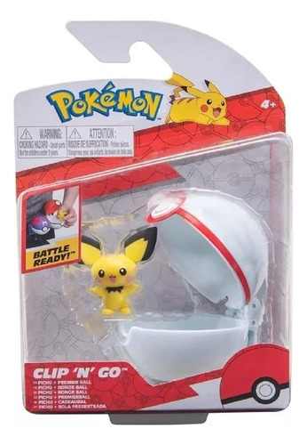 Figura De Pichu Con Honor Ball De Pokémon Clip N Go