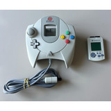 Kit Controle + Memory Card Vmu Sega Dreamcast Branquinho