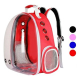 Mochila Perros Gatos Bolso Transportadora Burbuja Astronauta Color Rojo