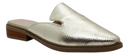 Zuecos Slippers Dorado Mule Sueco Mujer Cuero Vacuno  Kabul