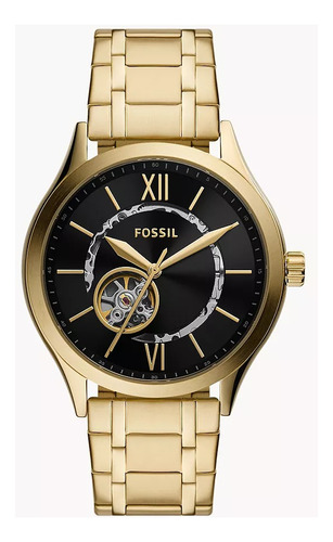 Reloj Para Caballero Fossil Bq2649 Dorado Automatico