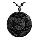 Collar De Obsidiana Negra Con Dije De Protección De Amulet.