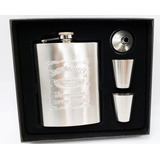 Kit Completo Cantil Frasco Whisky Aço Inox 240 Ml