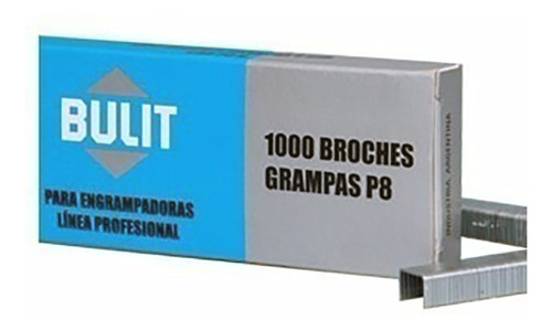 Broches Grampas Bulit P8 8mm Para Engrampadora X 1000 Unid