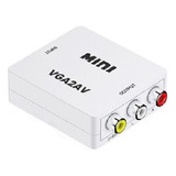 Mini Conversor Adaptador Vga Para Áudio E Vídeo Av Rca Ativo