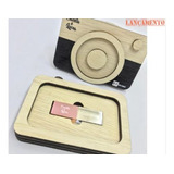 Kit Pen Drive Cristal Rose + Case Wood Câm 4gb Personalizado