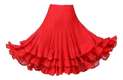 Elegante Vestido De Baile Flamenco Falda Grande Columpio .