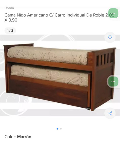 Cama Nido Americano (2 Camas) Incluye Colchón De Cedro 2.x1m