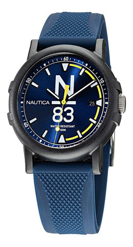 Reloj Hombre Nautica Cuarzo Pulso Azul Silicona Napeps101