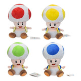 4pcs Super Mario Bros Mushroom Toad Muñeca Peluche Juguete