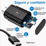 Cargador Super Carga Rapida Tipo C 25w Para Samsung S21 S20