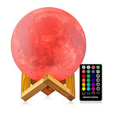 Lámpara De Luna 3d - 16 Colores Led, Regulable, Luz Lunar Re