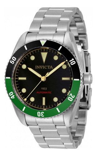 Pulsera Invicta 34335 Pro Diver Silver Ss Automática W Para