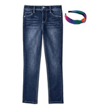 Jeans Pantalón Para Niña Skinny Fit Stretch Con Ajustables 