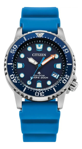 Reloj Citizen Promaster Dive Eo2028-06l Para Dama Color De La Correa Azul Color Del Bisel Azul Color Del Fondo Azul