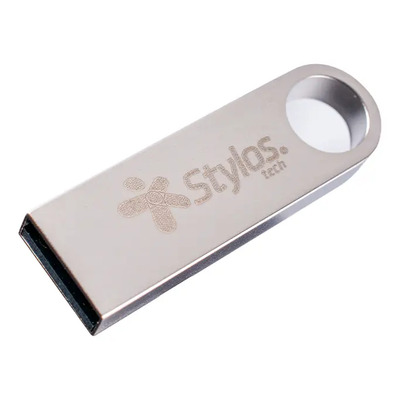 Pendrive USB 8GB 2.0 Stylos Tech ST100 Plateado Metálico | Envío gratis