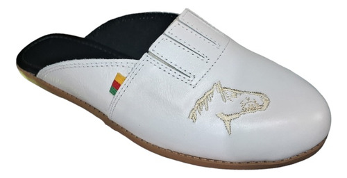 Chinelo Campeiro Branco Couro Gaucho Confortavel Alpargata 